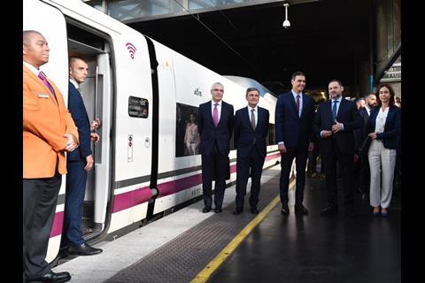 VIPs travelled over the new line on a special train ahead of the start of revenue service.